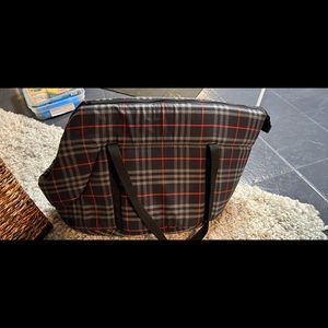Burberry’s small pet carrier over the shoulder
